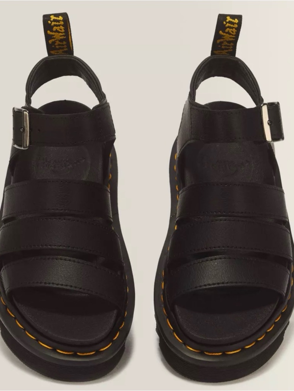 Dr. Martens Black Leather Gladiator Sandals